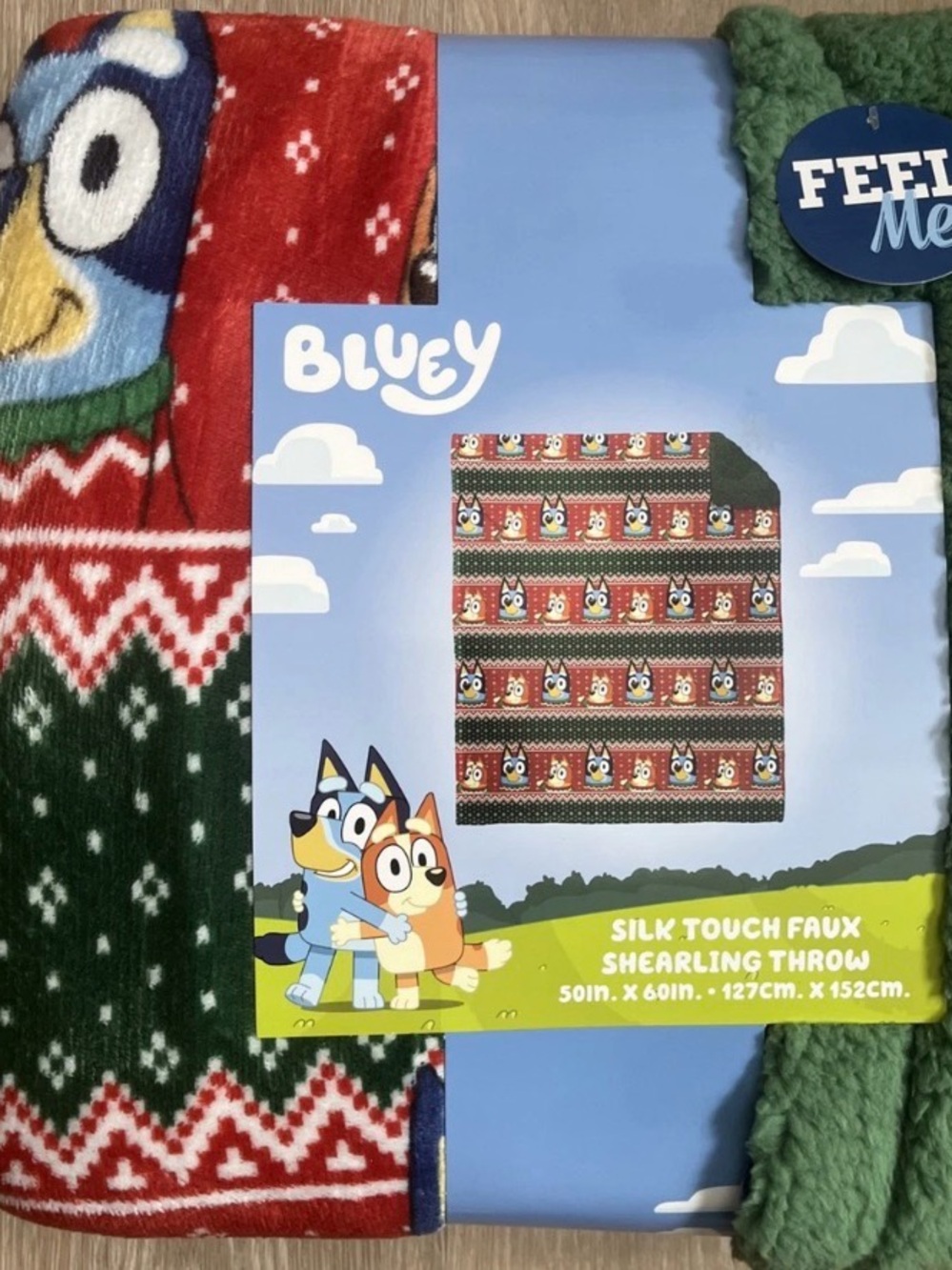 Bluey Holiday Throw Blanket with Sherpa Reverse | 50 x 60 inches | NEW